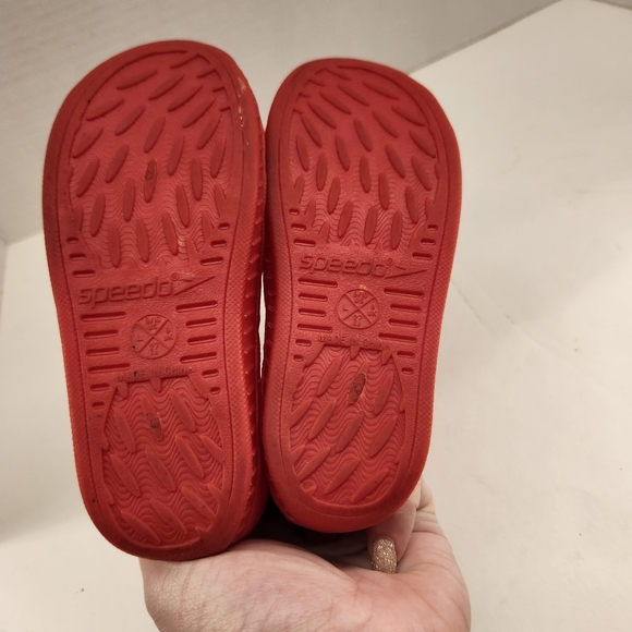 Speedo Toddler Boy Water Shoes 9/10 Red Outdoor Fast Drying Breathable Pool Flat - Picture 6 of 7